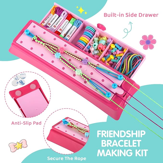 Friendship Bracelet Making Kit for Girls, Arts and Crafts for Kids Age 8-12, DIY Jewelry String Maker Kit Toys, Bracelets Maker Craft, Christmas Birthday Gifts for Ages 6 7 8 9 10 11 12 Year Old