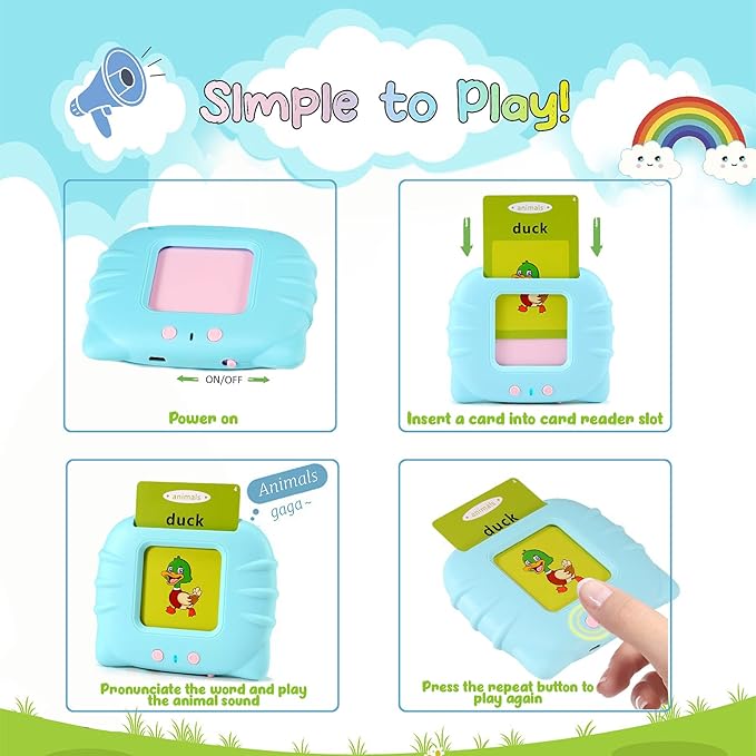 Toddler Learning Toys for 2 3 4 5 6 Year Old Girls Boys: Talking Flash Cards Speech Therapy Toys Autism Toys Preschool Educational Toys Games 224 Sight Words Kids Brithday Gifts