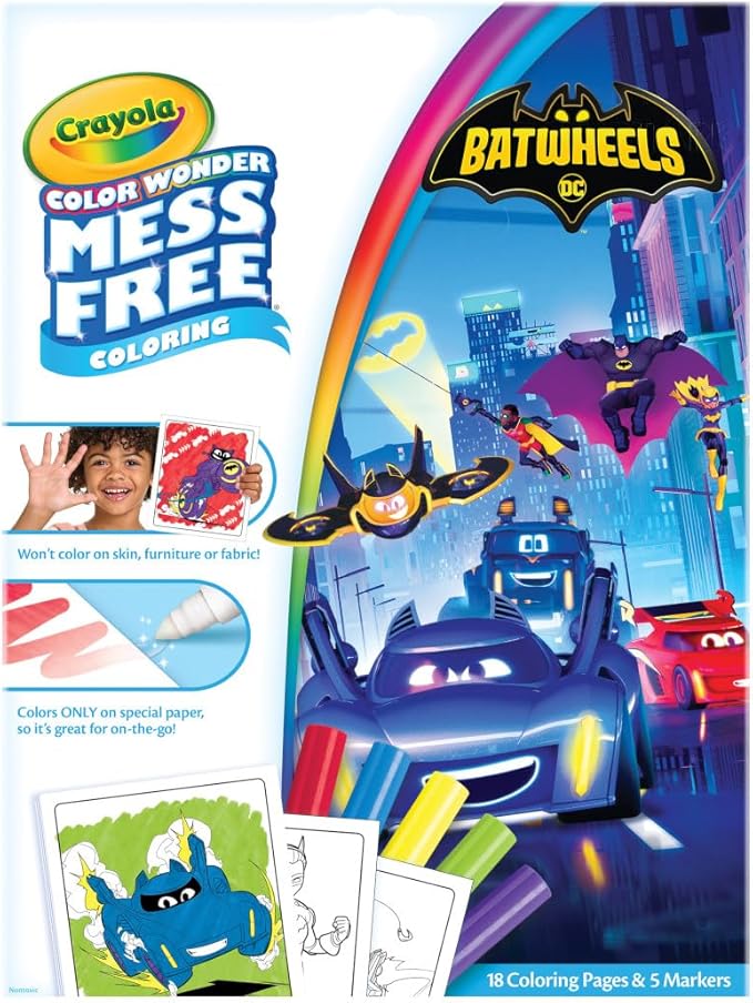 Crayola Batwheels Color Wonder Activity Set, Batman Mess Free Coloring Pages for Toddlers, Batman Gifts, Toys for Boys & Girls