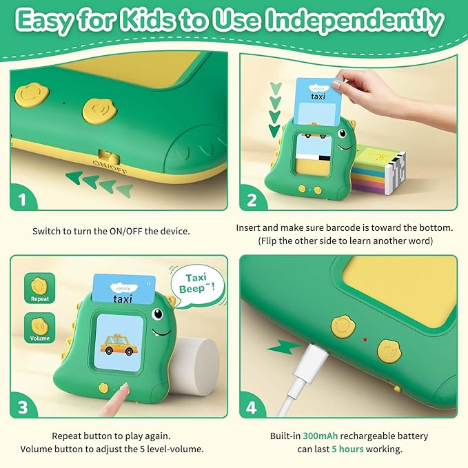 Toddler Toys Talking Flash Cards with 510 Sight Words, Montessori Learning Toys for Toddler 1-3 2-4, Autism Sensory Speech Therapy Toys for Boys Girls 2 3 4 5 6 Year Old Kids Gifts