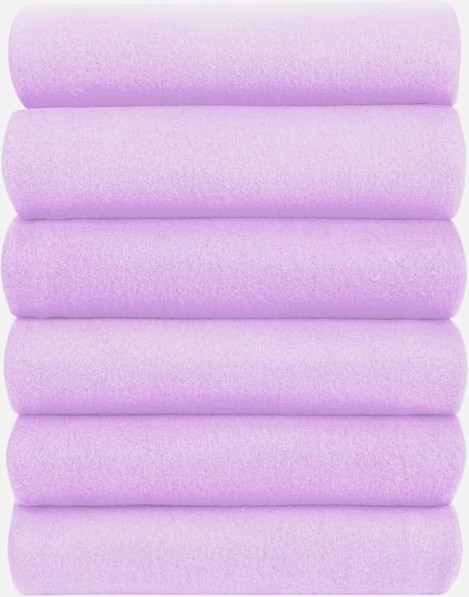 Special SG Glory Fleece Throw Blankets Bulk Fleece Blankets Solid Wholesale Lightweight Warm Soft for Pet Bed Sofa Couch Office Wedding Gifts Travel Seasons Lilac 50x60 Inches Pack of 6