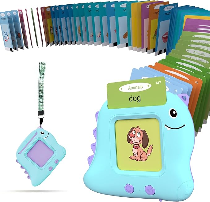 Talking Flash Cards, Montessori Learning Toy for Toddler, Autism Sensory Product Speech Therapy Toys, Preschool Kindergarten Educational Toy Sight Words Phonics for 2 3 4 Year Old Boys Girls