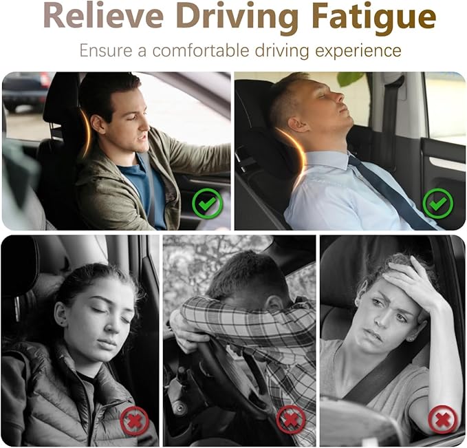 XIOQINE 2Pcs Car Neck Pillow, Ultra Comfortable Neck Pillow for Driving, Soft Car Headrest Pillow Like Clouds, Make Your Driving More Comfortable, Suitable for Driving, Traveling