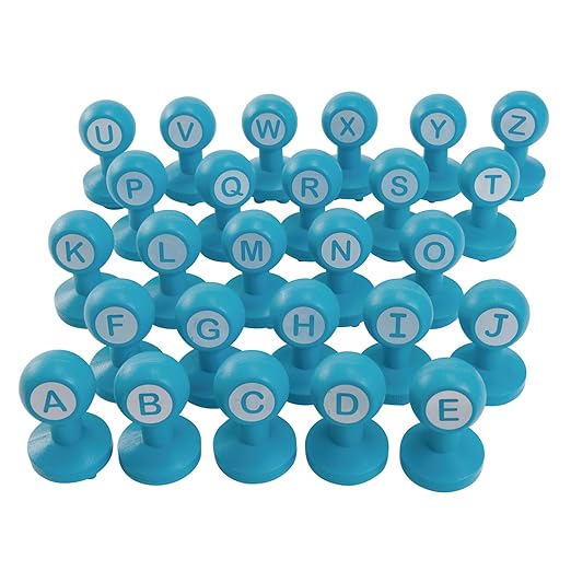 Colorations Alphabet Dough Stampers Set, Uppercase Letters – Set of 26 Letter Stamps, Fun ABC Learning Tool for Toddlers, Ideal for Classroom and Home Learning