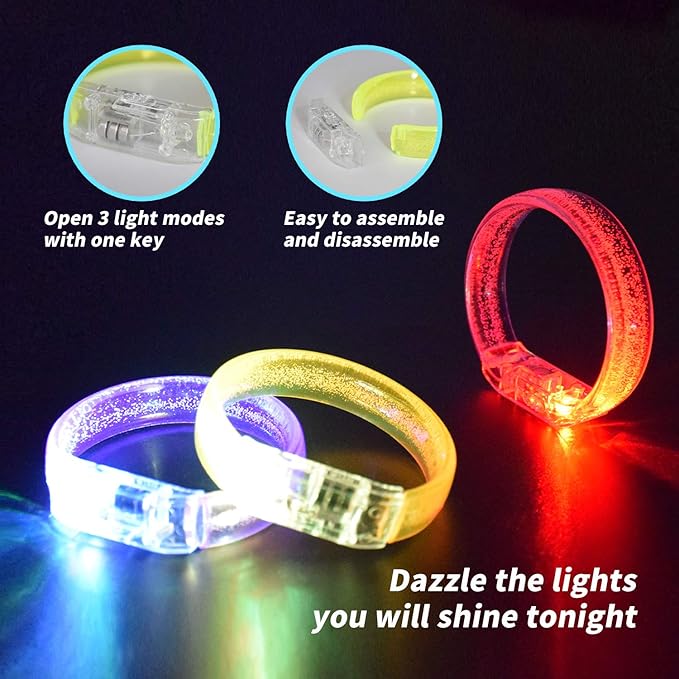 112pcs Glow Bracelets Glow in The Dark Party Supplies Bracelets Toys for Kids Birthday Halloween Christmas Party Favors