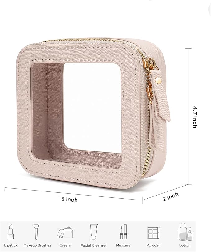 FFpaw Travel Clear Makeup Bag Set, TSA Approved Cosmetic Bag Case with Zipper Portable Makeup Pouch Toiletry Bag Women Traveling Cosmetic Organizer Storage Bag Car Organizer Car Essentials for Women