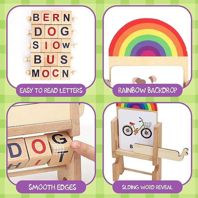 TOY Life Montessori Toys for 1 2 3 Year Old, 6-12 Months Baby Alphabet Flash Cards for Toddler, Reading Spelling Games, CVC Words for Kindergarten Preschool Learning & Education Activities Toy for Kid