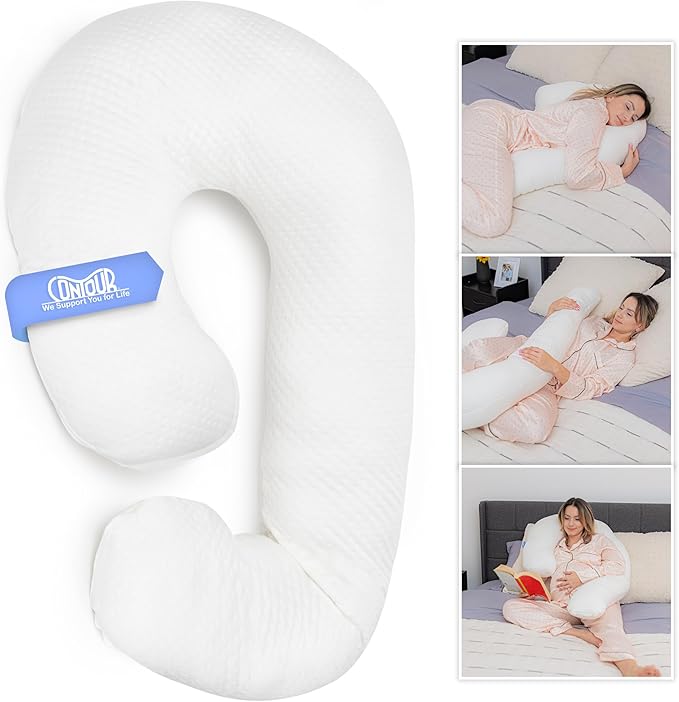 Contour Swan Original Body Pillow | Cozy, Huggable Pillow for Back, Hip, Knee, and Leg Relief | Total Comfort and Support for Side Sleepers | As Seen on TV