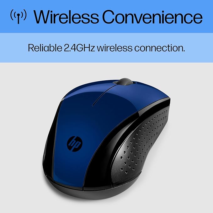 HP X3000 G3 Wireless Mouse - Blue, 15-Month Battery, Side Grips for Control, Travel-Friendly, Blue LED, Powerful 1600 DPI Optical Sensor, Compatible with Wins PC/Laptop, Mac, Chromebook (683N8AA#ABL)