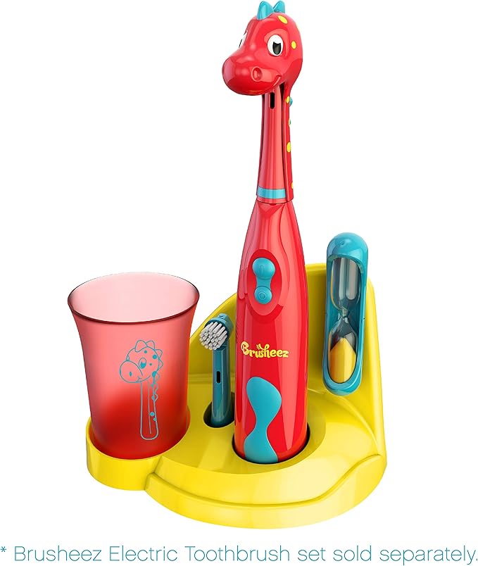 Brusheez Electronic Toothbrush Replacement Brush Heads 2 Pack (Pepper The Dinosaur)