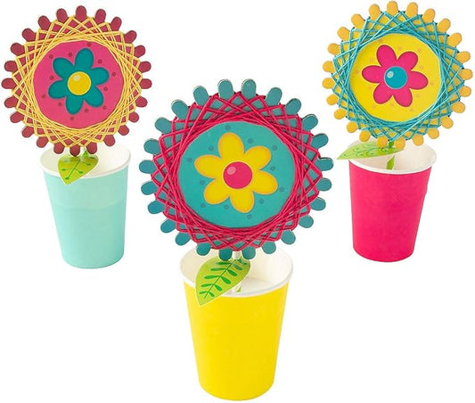 3D STRING ART FLOWER POTS CK-12 - Craft Kits - 12 Pieces