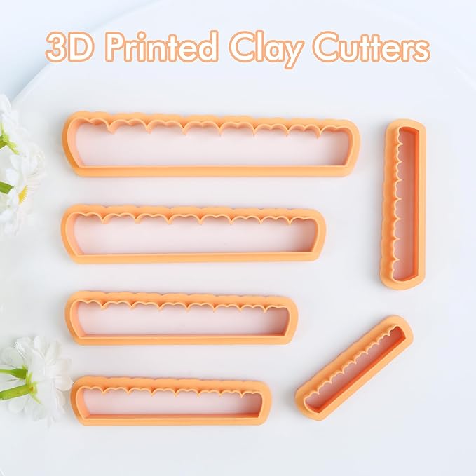 Puocaon Rose Petal Clay Cutters - 6 Pcs Clay Cutters for Polymer Clay Jewelry, Basic Clay Cutters for Flower Polymer Clay Jewelry Making, Polymer Clay Tools for Rose Flower Clay Jewelry