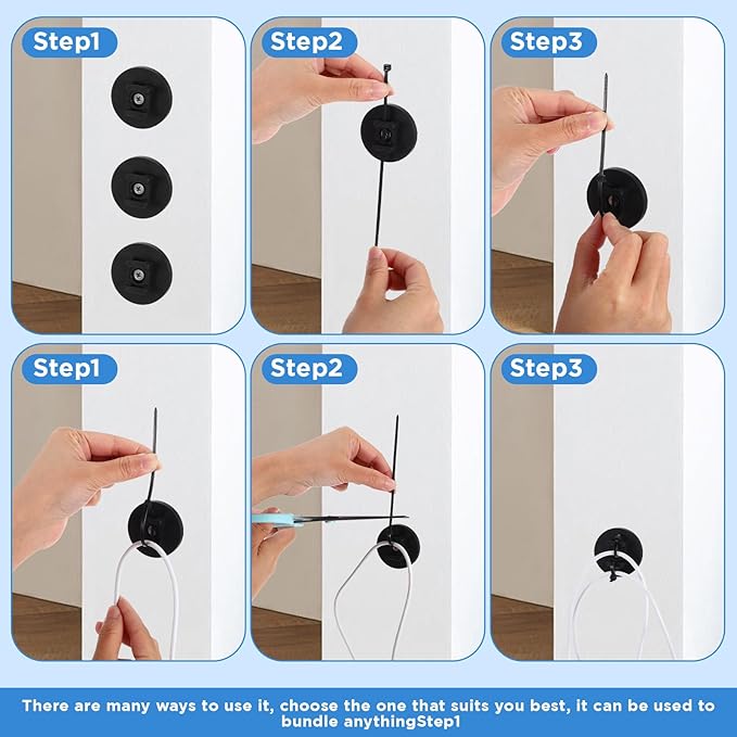 15 Pieces Magnetic Cable Clips Heavy Duty Zip Tie Mount Base Black Magnetic Wire Holder for Cable Management, Suitable for Home, Office, and Automotive Use