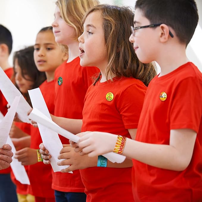 Frienda 60 Pcs Easter Religious Gifts Religious Slap Bracelets with Badges Christian Gifts for Kids Jesus Love You Wristbands Bracelets for Vbs Sunday School Supplies Birthday Party Favors(God)