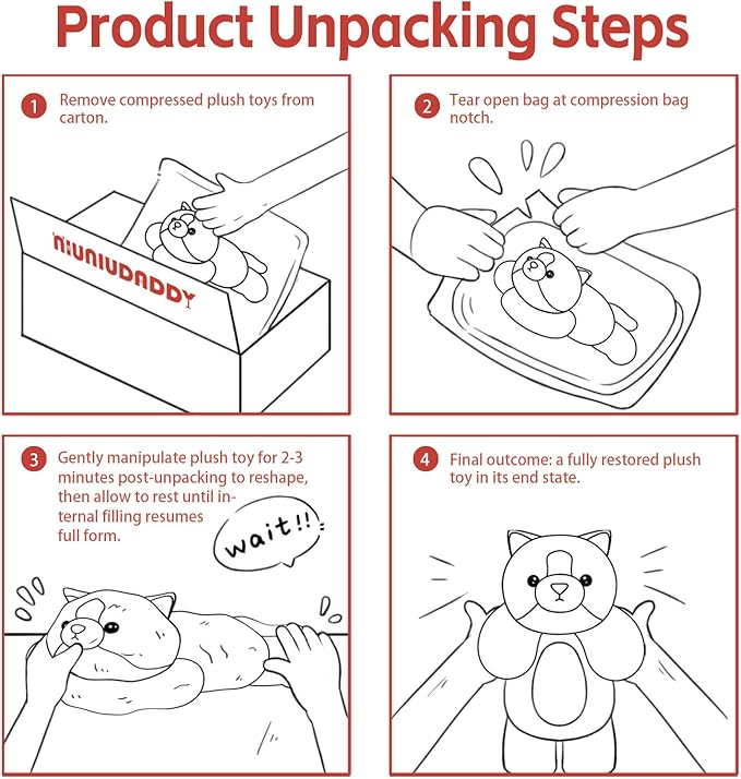 Niuniu Daddy 26" | 5LB Red Panda Study Buddy Weighted Stuffed Animals, Sensory Weighted Plush Toy for Adults Kids, Giant Stuffed Red Panda Pillow as Gift for Birthday Include Bag Sticker Card