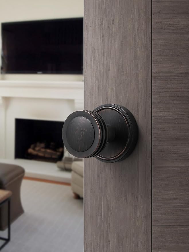 4 Pack Dummy Oil Rubbed Bronze Door Knobs Dummy Door Handle Interior Single Sided Decorative,Zinc Alloy