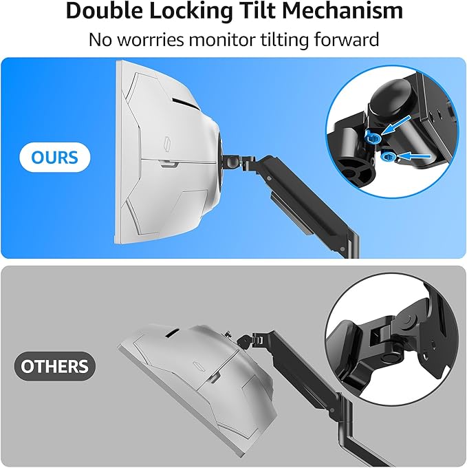 MOUNTUP Heavy Duty Monitor Arm for 49 inches, 44 lbs Curved Screens, Ultrawide Single Monitor Desk Mount, Monitors Stand for Samsung Odyssey G9 and More, VESA Mount with Clamp & Grommet Base