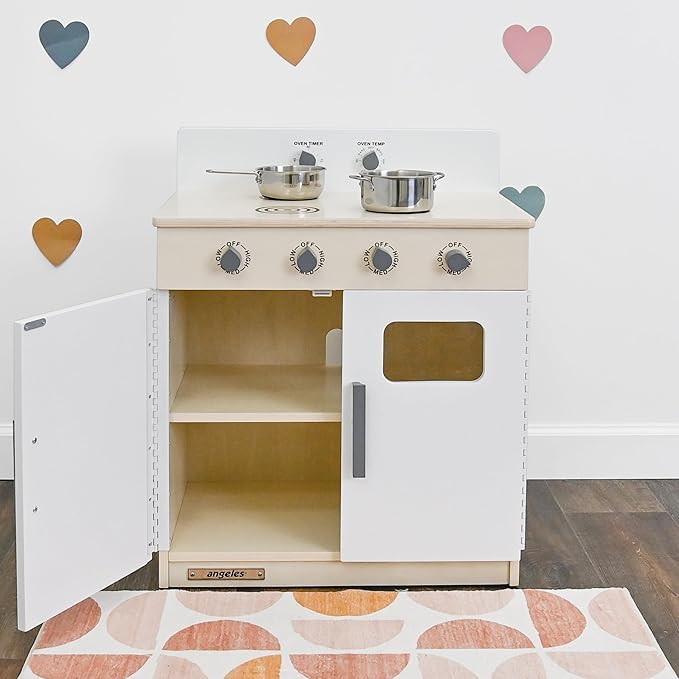 Children’s Factory Wooden Play Stove for Kids and Toddlers – Pretend Kitchen Playset with Realistic Design – Preschool Furniture for Classroom or Playroom – 24" W x 15" D x 28" H – Assembly Required