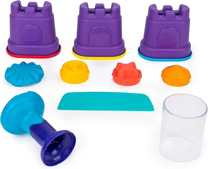 Kinetic Sand, Rainbow Mix Set with 3 Colors of Kinetic Sand (13.5oz) and 6 Tools, Play Sand Sensory Toys for Kids Ages 3 and up