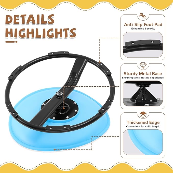 Zhenx Spinning Chair for Kids, Autism Kids Swivel Chair, Kids Sensory Chair, Spinning Chair for Autistic Kids & ADHD Children, Sit and Spin Training Body Coordination (Blue)