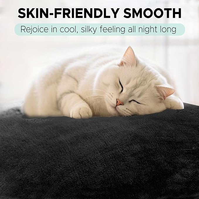 Body Pillow for Adults - Soft Long Bed Pillows Insert for Sleeping - Shredded Memory Foam and Removable Washable Cover - Swan Shaped Side Sleeper Pregnancy Pillow 49 Inch (Black)