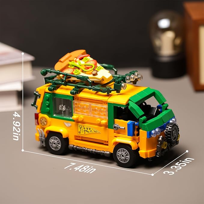 City Turtles Pizza Truck Building Set Compatible with Lego for Boys 8-12 Years,for Adutls Ninja Building Collection 652 PCS