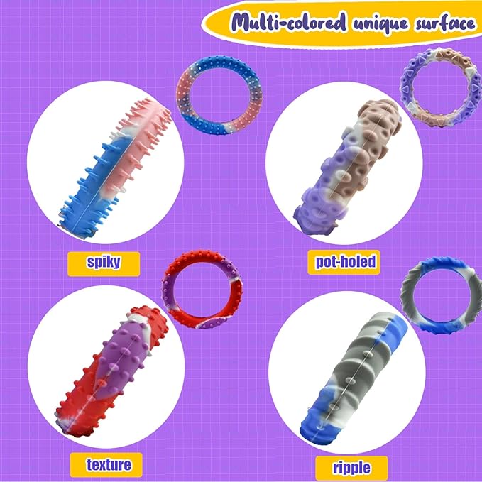 12pcs Random Sensory Christmas Fidget Toys for Kids Adults ， Stretchy Fidget Bracelet &Texture & Calming Autism Sensory Toys for Special Needs Autistic Children &Calm Down Toy for Toddler Girls Boys