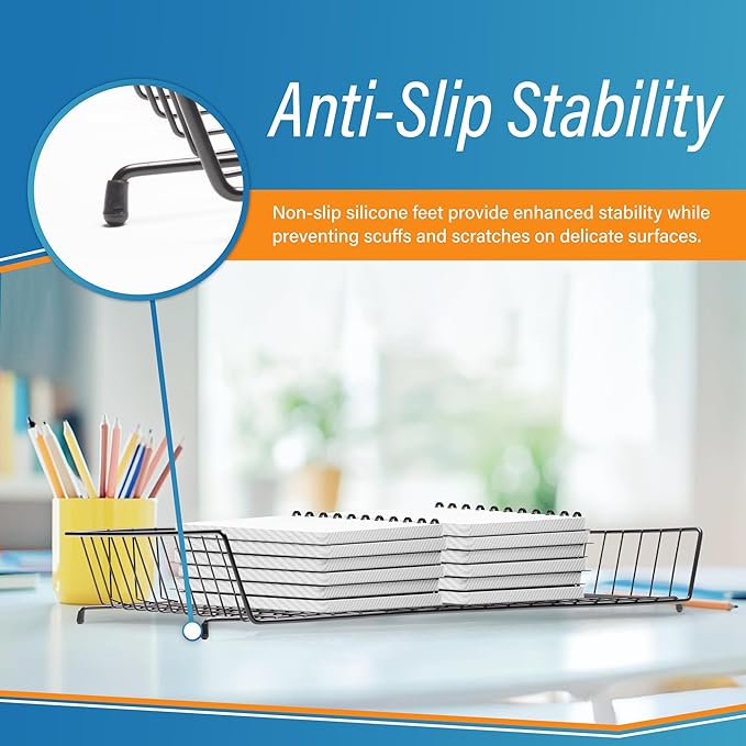 Ruby Paulina 11x17 Wire Basket Desk Tray Black