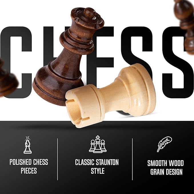 Chess Set Magnetic - Premium Wooden Board Game with a Portable Wood Case and Secure Storage for Pieces, Set for Kids and Adults (Sapele Wood) - Chess Armory