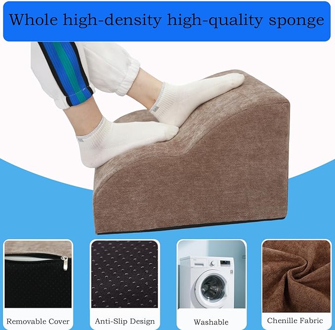 Foot Rest for Under Desk at Work.Multifunctional 3-Tier Foot Stool,with Washable Footrest.for Under Desk,Office Chair Gaming Chair & Sofa,Leg Elevation Pillow,Supports Posture-Brown
