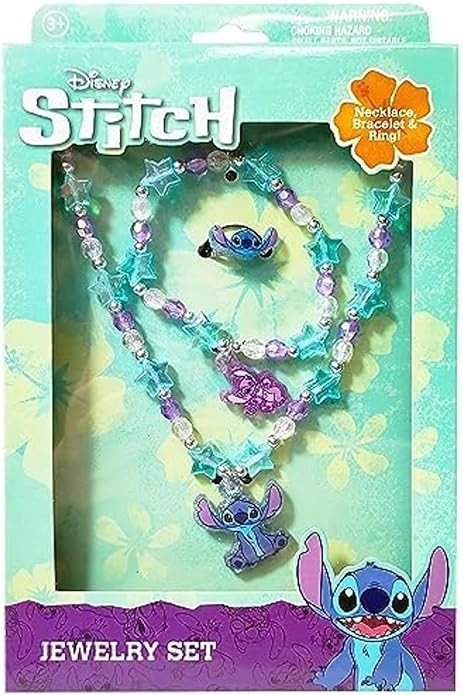 Girls Jewelry Set 3 Piece Princess Toys | Jewelry Set with Beaded Necklace for Gilrs - Toddler Bracelets and Girls Ring | Toddler Girl Toys | Kids Jewelry for Girls | Princess Dress up Ages 3+