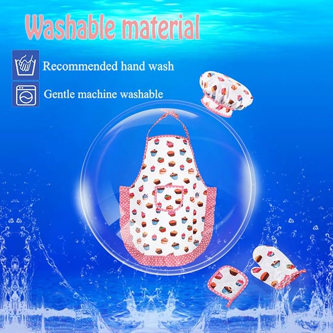 HmiL-U Chef Set for Kids - 13 Pcs Kids Cooking and Baking Set Includes Kids Apron, Chef Hat, Utensils, Cooking Mitt for Kids Chef Role Play Set , Gift for 3 Year Old Girls and up(Cake) …