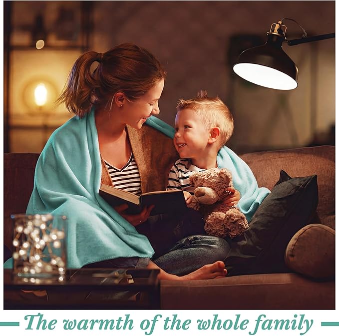 Buryeah 10 Pcs Fleece Blanket Bulk Soft Warm Blankets Cozy Fleece Lightweight Throw Blankets Plush Pet Throw Blanket for Home Bed Sofa Office Wedding Gifts Travel(50" X 60",Gray Blue)