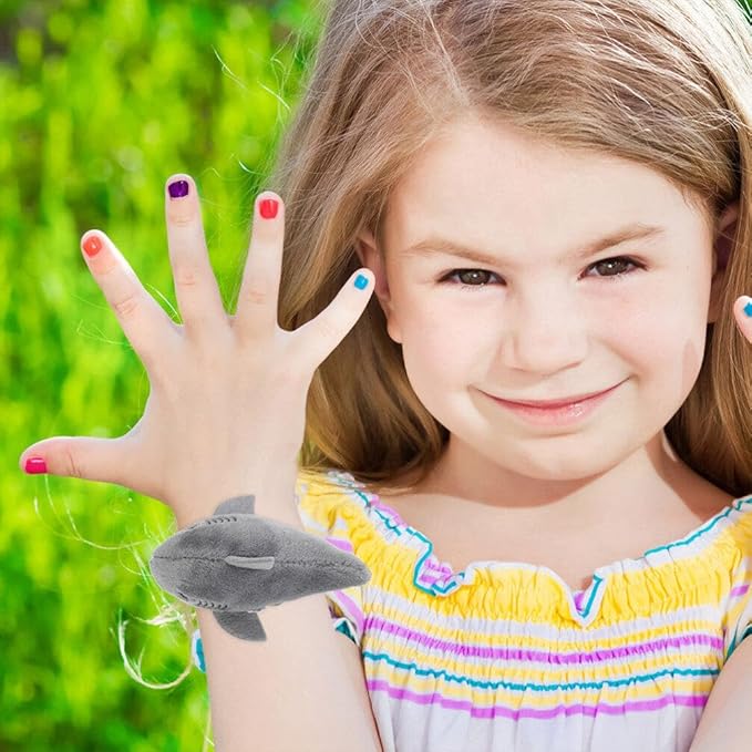 Abaodam Shark Slap Bracelet Animal Slap Bracelet Plush Stuffed Animal Hugger Snap Wrist Band Toy for Kids Birthday Party