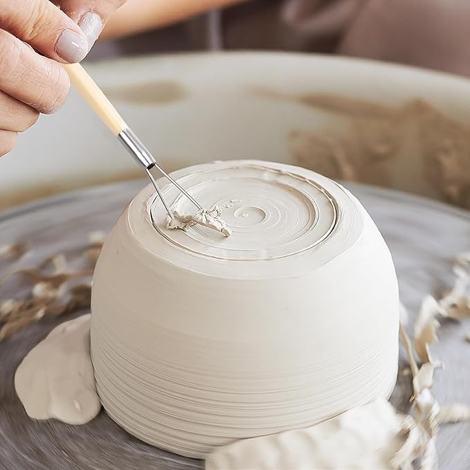 Katech Air-Dry Clay Kit for Adults-Pottery Clay 2.2LBs with 23 Pcs Ceramics Clay Sculpting Tool Set-All-Purpose Modeling Clay-No Cracking Air Clay-Ideal for Beginners and Professionals (White)