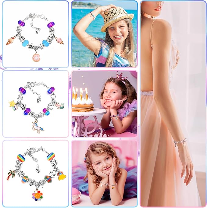 BIIB Bracelet Making Kit for Girls, Art Supplies for Girls Ages 8-12, Arts and Crafts for Girls Kids Ages 8-12, Girls Toys Age 6-8, Jewelry Making Supplies, Unicorns Gifts for 6-12 Year Old Girls
