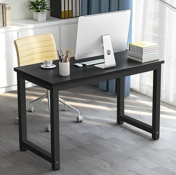 Tribesigns Computer Desk, 47 inch Modern Simple Office Desk Computer Table Study Writing Desk for Home Office, Black