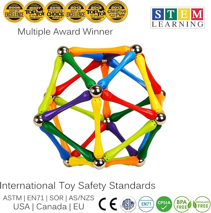 Goobi 70 Pcs Magnetic Building Sticks Blocks Toys Magnet Construction Set Tiles Toy Montessori STEM Educational Toys for Ages 3 4 5 6 7 8 Kids Boys Girls Adults with Storage Box and Instruction Guide