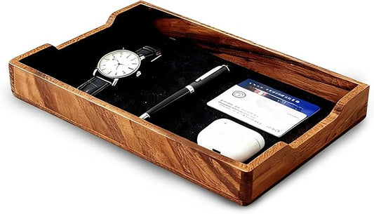 Moginno Desk Tray Organizer Drawer for Home Office, Desktop Accessories Walnut Desk Organizer Tray for Keys, Pen, Watch