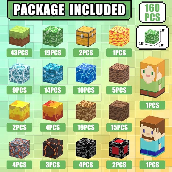 160 PCS Magnetic Blocks Building Toys, Build 3D Magnetic Building Blocks Set for Kids Ages 3+, Magnetic Blocks STEM Sensory Educational Christmas Birthday Gifts Construction Toys