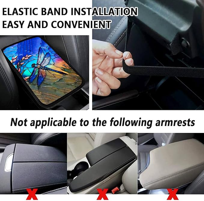 Black Cat Vehicle Center Console Armrest Cover Pad,Black Cat Car Accessories Soft Middle Console Cushion Pad,Auto Arm Rest Mat Decor Cats Gifts for Women Men Dad for Most Vehicle SUV Truck