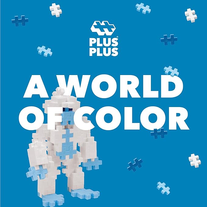 PLUS PLUS 3D Puzzle Building Block Set, 70 Mini Interlocking Pieces, Fun Holiday Activities for Kids - Yeti Mini Maker Tube