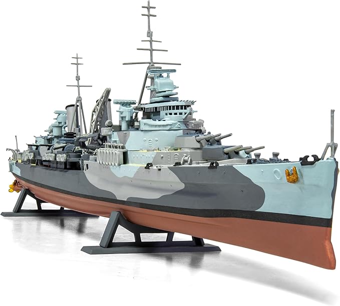 Airfix Ship Model Kit Vintage Classics - A04212V HMS Belfast, Plastic Watercraft Model Kits for Adults & Kids Ages 8+, Skill Level 3, 1:600 Scale WW2 Warship Models, Miniature Battleship Navy Gifts
