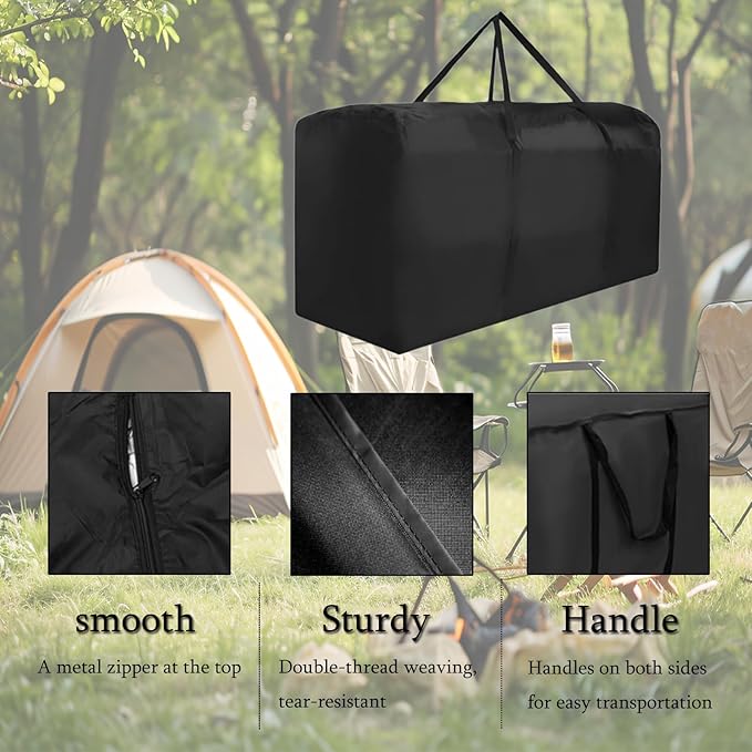 68" Waterproof Outdoor Cushion Storage Bag,Large Patio Furniture Cover with Zipper&Handles-Heavy Duty 68x30x20 Inch for Pillow,Christmas Tree,Table,Pool&Garden Outdoor Storage