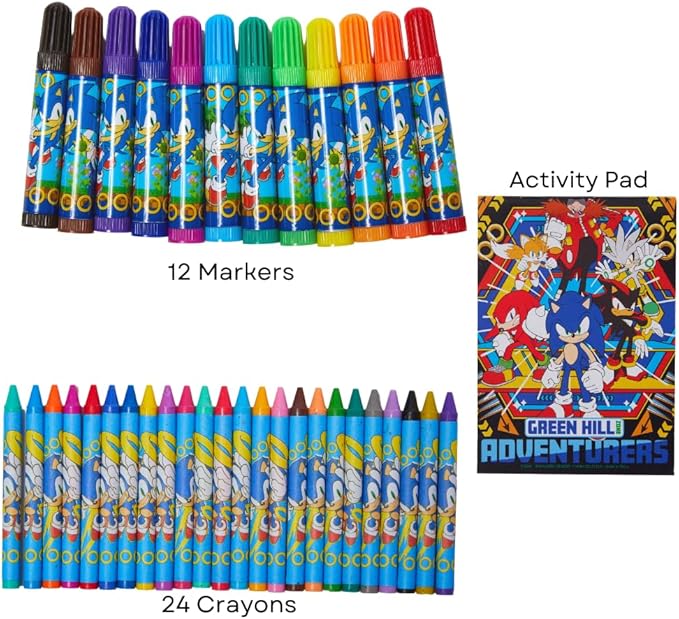 Innovative Designs Sonic The Hedgehog Creative Coloring Canvas Painting and Activity Set for Kids, 1000+ pcs