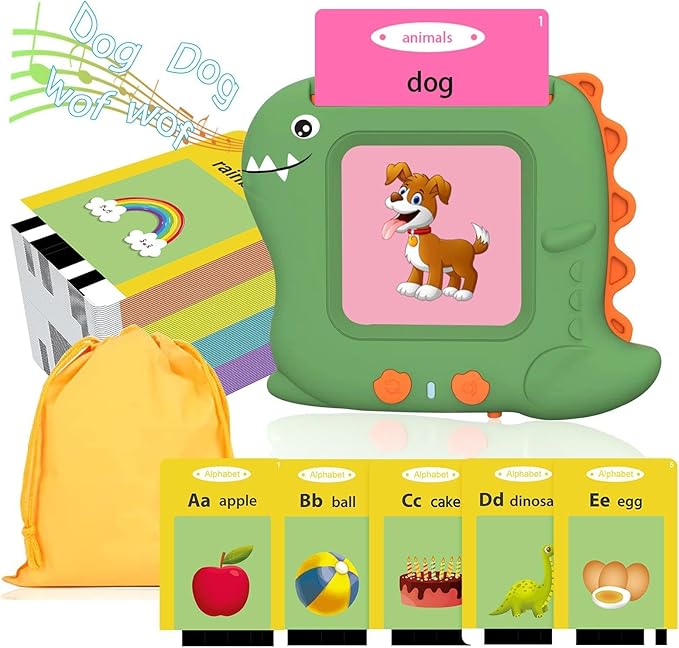 Pocket Speech Talking Flash Cards - 336 Sight Words Toddlers Montessori Audible Speech Buddy Early Learning Flashcards, Autism Sensory Toys Speech Therapy Materials for Toddler Age 3 4 5 Years Old G