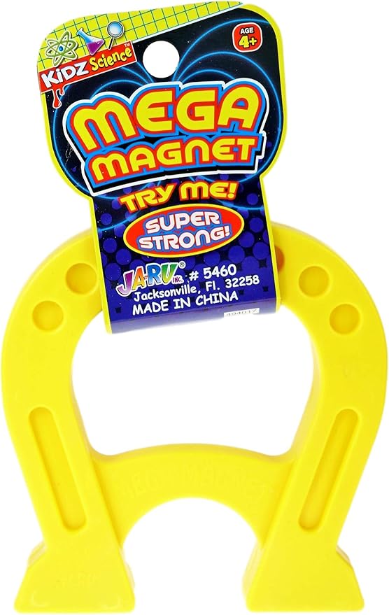 JA-RU Kidz Science Mega Magnet Toys (6 Magnets Assorted Color). Large Strong Horseshoe Magnet Physics Toys for Kids, Boys & Girls. Science Kit Classroom Learning & Stem Toys. 5460-6p