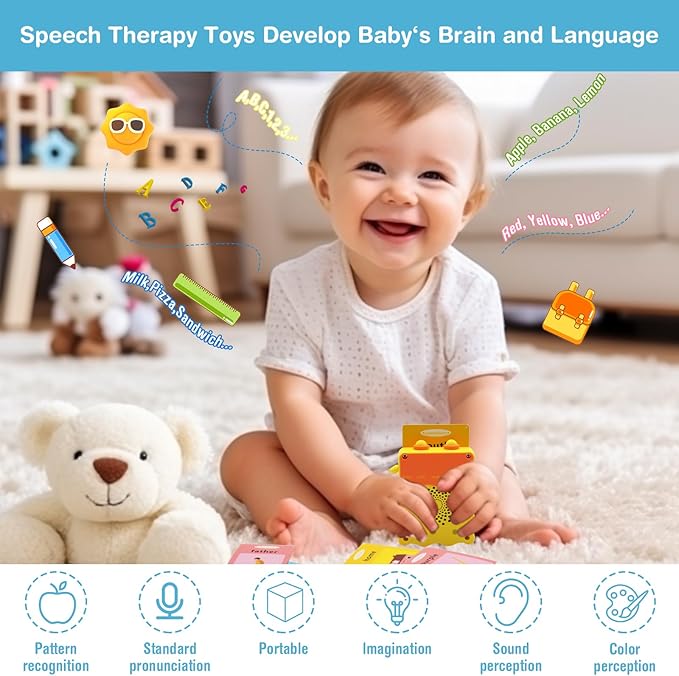 Toddler Toys Talking Flash Cards for 1 2 3 4 5 6 Year Old,Speech Therapy Montessori Toys with 384 Sight Words Learning Educational Gifts,Autism Sensory Toys for Autistic Children
