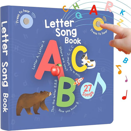 Learning Bugs Interactive Letter Song Book for 1 Year olds – 26 Alphabet Songs, Nursery Rhyme Tunes, ABC Recital for 2 Year olds, Sturdy Pages – Perfect Toy and Gift for Toddlers Ages 1-3