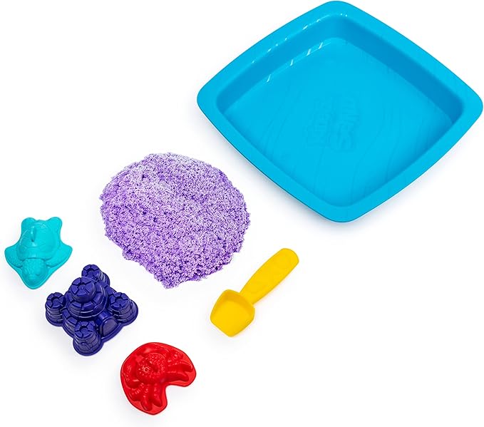 Kinetic Sand, Sandbox Playset with 1lb of Purple and 3 Molds, for Ages 3 and up